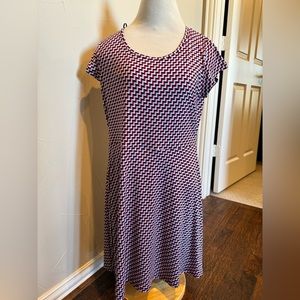 NWT - Chevron blue and red Michael Kors Dress. Size L